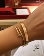 ⁦طقم أساور حلقية فاخرة من جوليا ستور – ستانلس ستيل 316L مطلي بالذهب عيار 18 قيراط⁩ - الصورة ⁦7⁩