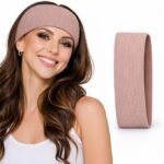 شريط رأس مرن ومضلع للنساء – هيد باند رياضي وأنيق باللون الأرجواني
