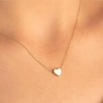⁦سلسلة أنيقة ذهبية للنساء من إيكوب قلب لطيف مطلية بالذهب الأبيض/الذهبي عيار 14 قيراط⁩ - الصورة ⁦2⁩