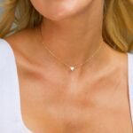 ⁦سلسلة أنيقة ذهبية للنساء من إيكوب قلب لطيف مطلية بالذهب الأبيض/الذهبي عيار 14 قيراط⁩ - الصورة ⁦3⁩